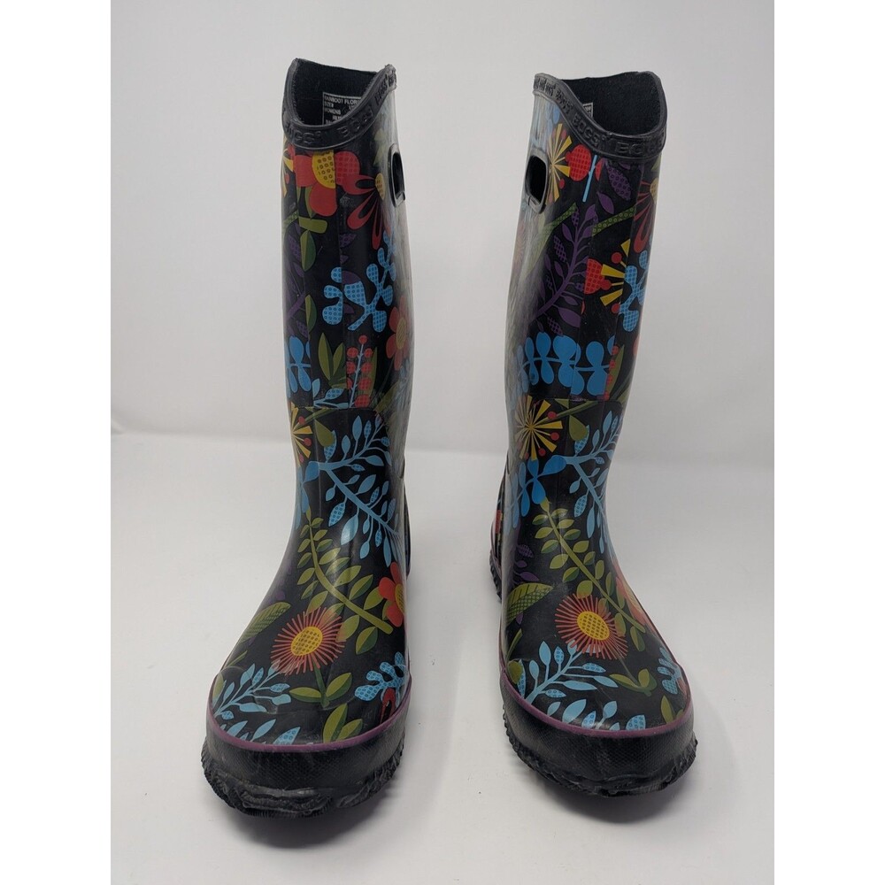 Bogs Women's Floral Rain Boots Sz 7 Waterproof Tall Cottagecore Garden Boho - Picture 5 of 9